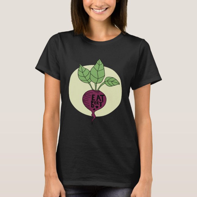 Camiseta Legume Beterraba Vegano Alimentação Saudável à Bas (Frente)