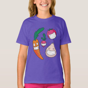 Camiseta Legumes Engraçados em Máscaras Faciais