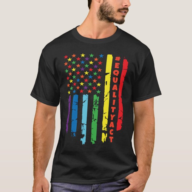 Camiseta Lei da Igualdade Direitos LGBTQ Afetados Retro Vin (Frente)
