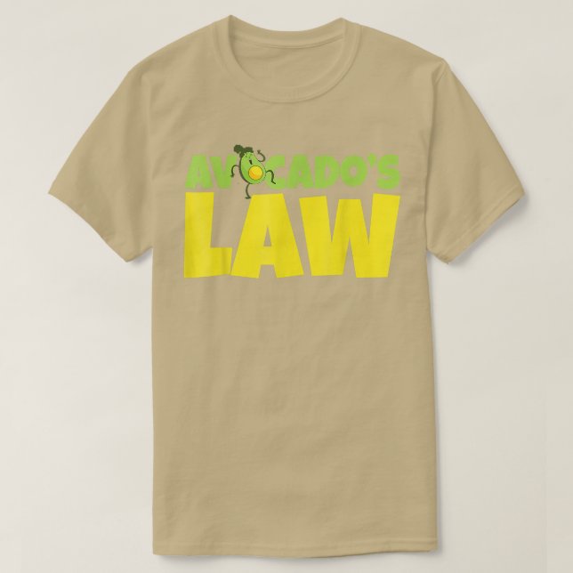 Camiseta Lei de Avocado Avogadro Go Vegan (Frente do Design)
