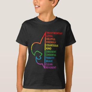 Camiseta Lei de Escotismo Escotismo Acampamento Arco-íris C