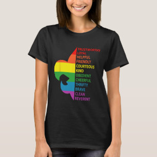 Camiseta Lei de Escotismo Estilo Arco-Íris Fofo