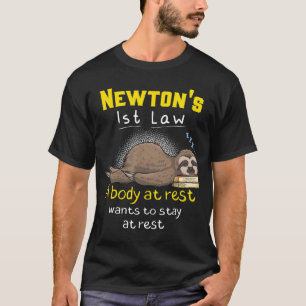 Camiseta Lei de Newton Piada Física Engraçada Inércia Menin
