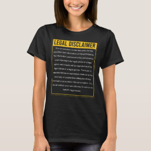 Camiseta Lei do Advogado de Conversação de Isenção de Respo