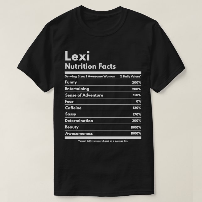 Camiseta Lei Nutrição Fatos Presentes Nome Personalizado En (Frente do Design)