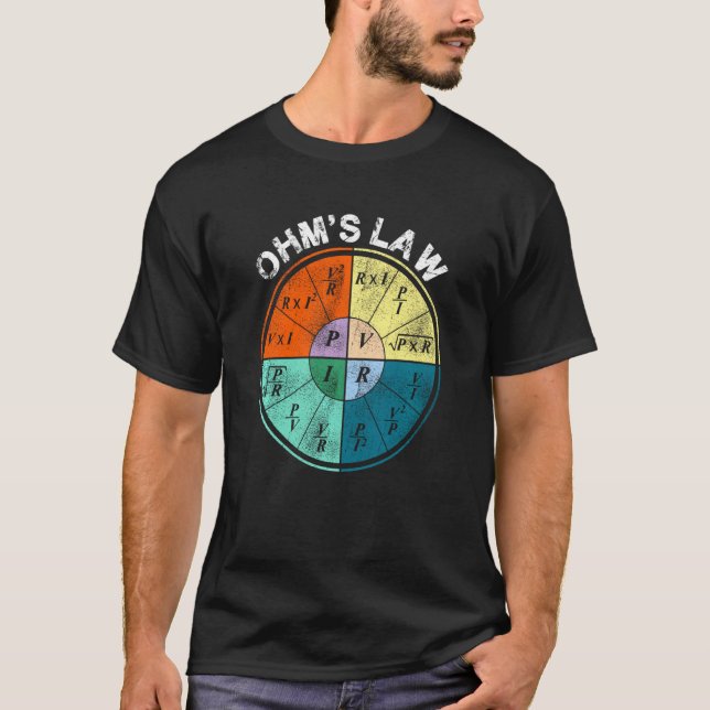 Camiseta Lei Ohm S Resistência Corrente Potência Pie De Vol (Frente)