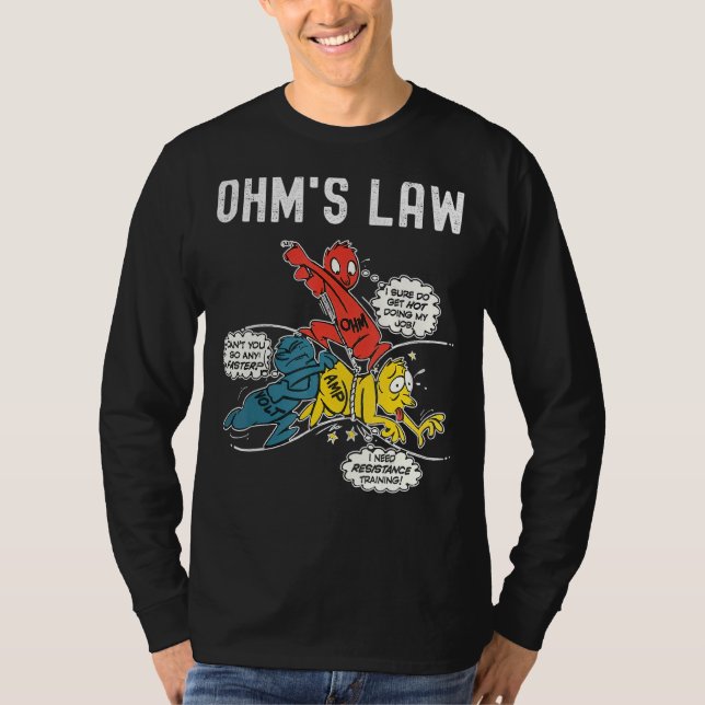 Camiseta Lei Ohms - Eletricidade Explicada Engenharia Elétr (Frente)