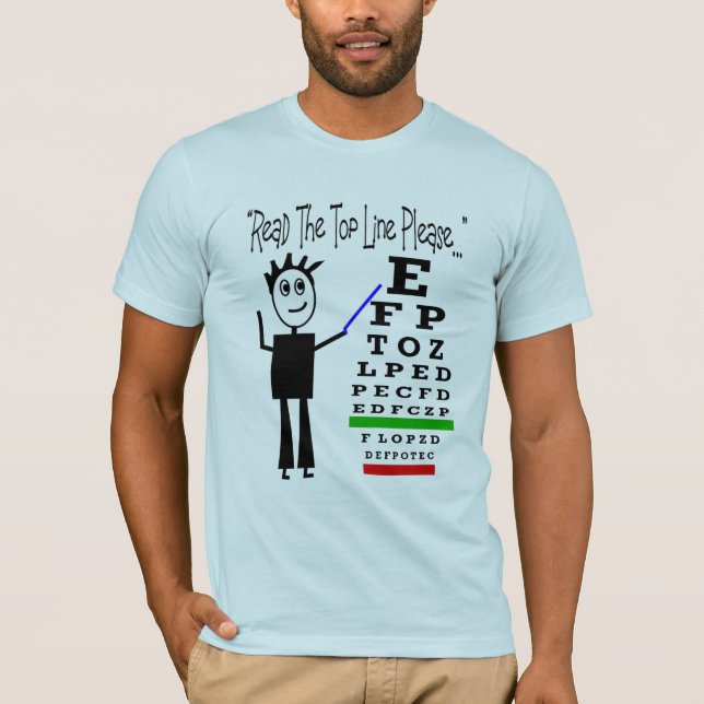 Camiseta "Leia a linha superior por favor"--Design da carta (Frente)