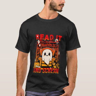Camiseta Leia e Gritar Fantasma Engraçado Livro Nook A