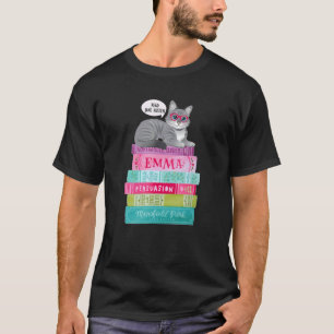 Camiseta Leia Jane Austen Cat Glass Book Club Romantic No