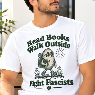 Camiseta Leia Livros Ande Fora Lute Contra Fascistas