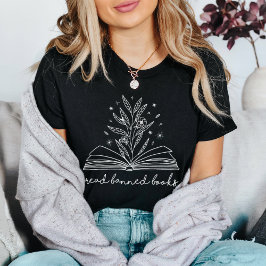 Camiseta Leia Livros Banidos Blooming Floral Book