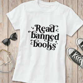Camiseta Leia Livros Banidos Vintage Retro Typografia T-Shi