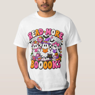 Camiseta Leia Mais Livros Fofos Fantasma de Halloween Amant