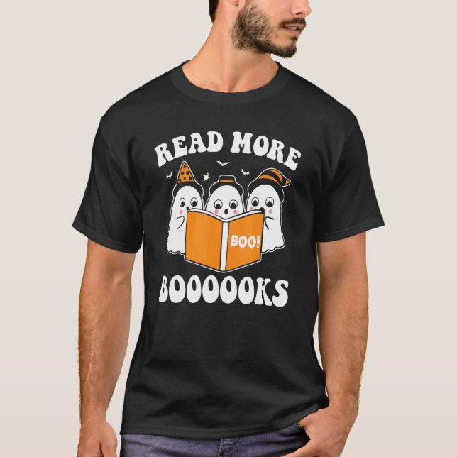 Camiseta Leia mais livros Ghost bonito Leia mais livros H (Frente)
