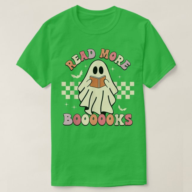 Camiseta Leia mais livros Ghost Halloween (Frente do Design)
