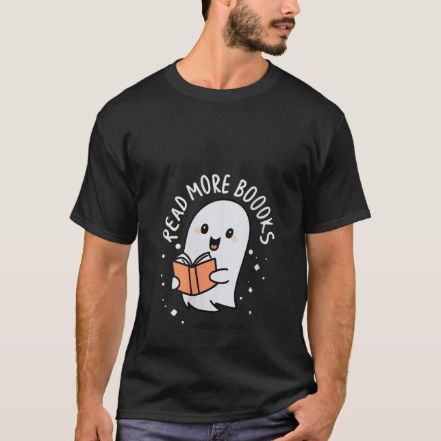 Camiseta Leia mais livros Ghost Halloween Professor V Nec (Frente)