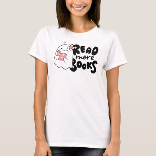 Camiseta Leia Mais Livros, Ghost Lendo Livro de Folha de Ha