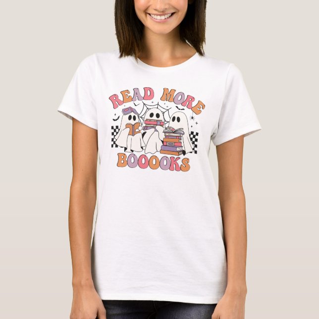 Camiseta Leia Mais Livros Professora Halloween (Frente)