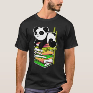 Camiseta leia-me panda ensinando a ler bambu