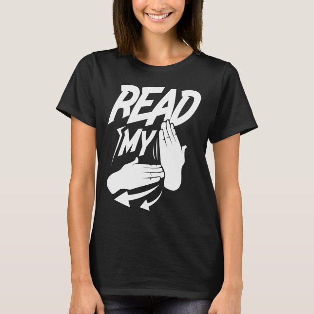 Camiseta Leia minha linguagem de sinais surda americana (Frente)