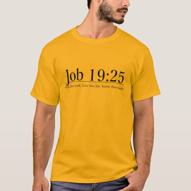 Camiseta Leia o 19:25 do trabalho da bíblia (Frente)