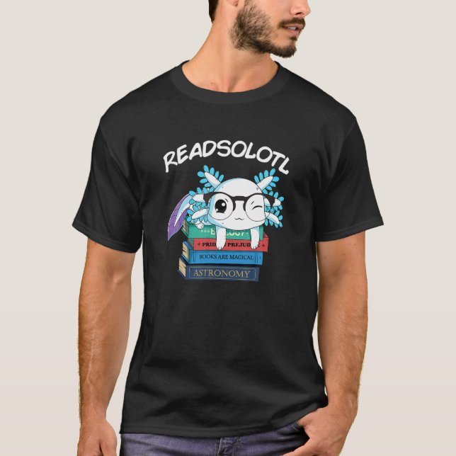 Camiseta Leia o livro Axolotl Engraçado Leitura de Peixe Bo (Frente)