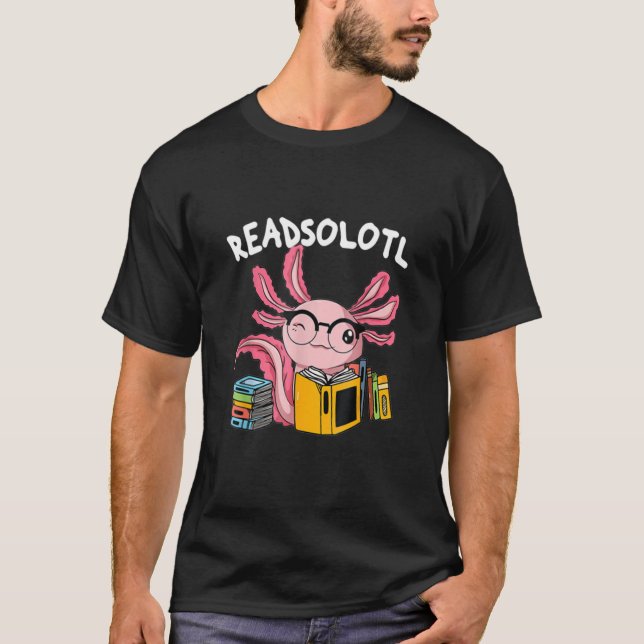 Camiseta Leia o livro Axolotl Lendo livros de peixe L (Frente)