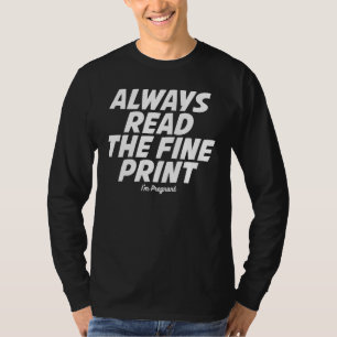 Camiseta Leia Sempre O Impressão fino Que Estou Grávida Par