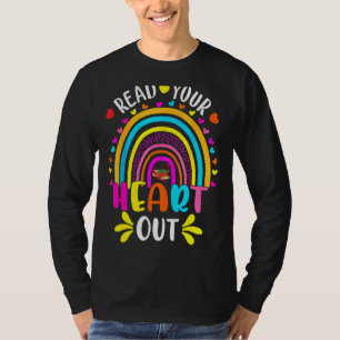Camiseta Leia seu livro de leitura do professor do Rainbow