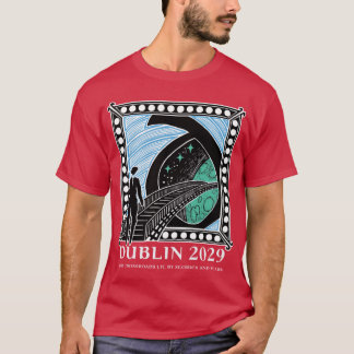 Camiseta Leilão Dublin2029 com escrita retro branco