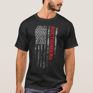 Camiseta Leilões EUA Flag Profissão Vintage Autioneer