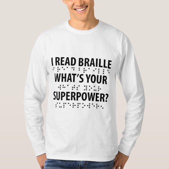 Camiseta Leio Braille Qual é o seu superpoder (Frente)