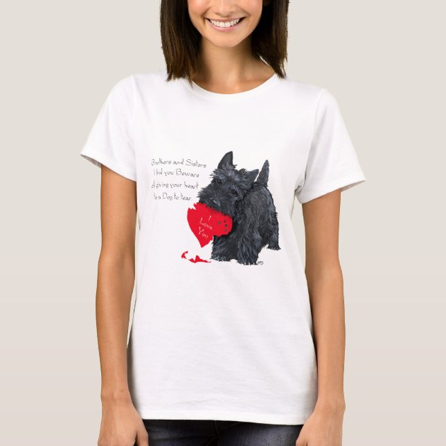 Camiseta Leio de Namorados Terrier escocês para jogar (Frente)