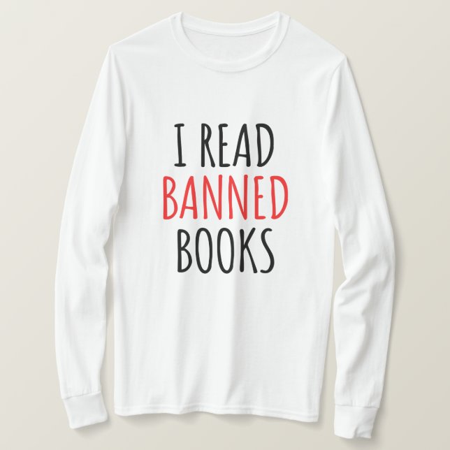 Camiseta Leio Livros Banidos Engraçado Citação (Frente do Design)
