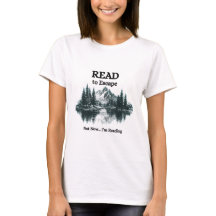 Camiseta Leio para Escapar – Não Agora Estou Lendo