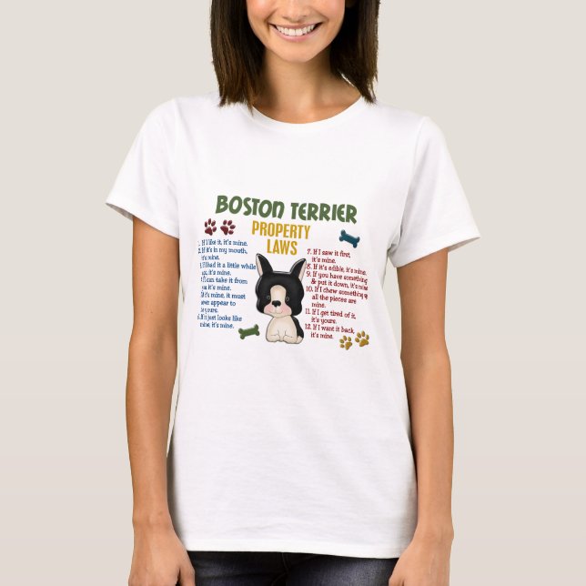 Camiseta Leis 4 da propriedade de Boston Terrier (Frente)