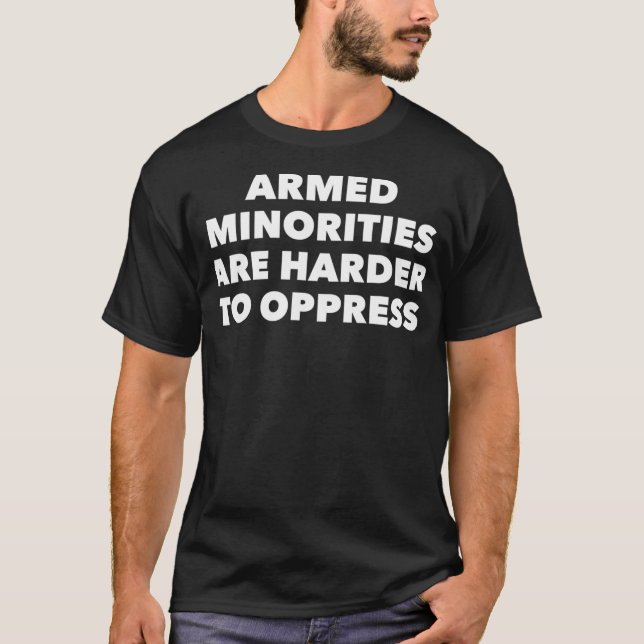 Camiseta Leis De Controle De Armas Minorias Armadas São Mai (Frente)