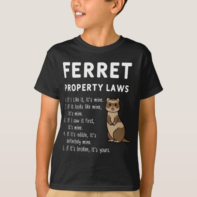 Camiseta Leis De Propriedade Ferret Cinco Declarações De Fu (Frente)