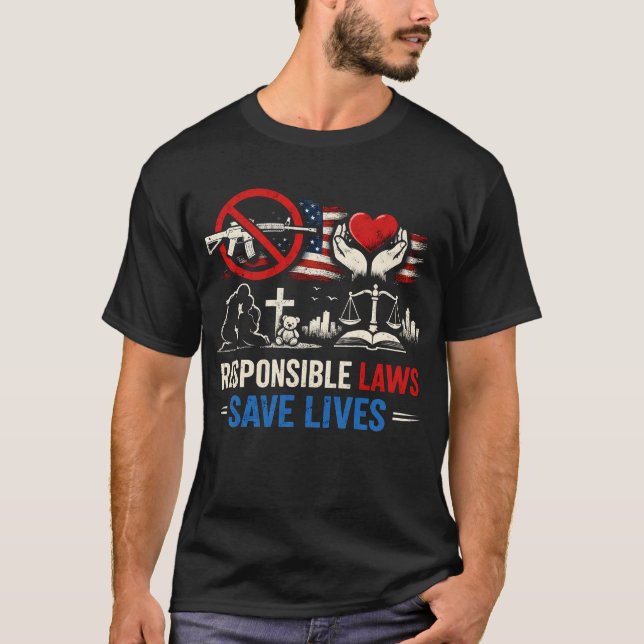 Camiseta Leis Responsáveis Salvam Vidas (Frente)