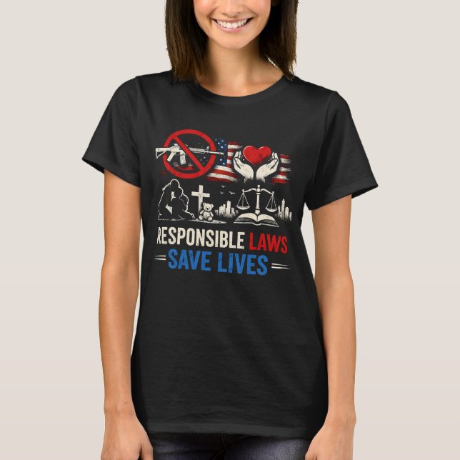 Camiseta Leis Responsáveis Salvam Vidas (Frente)