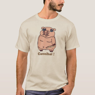 Camiseta Leitão com desenhos animados do canibal do bacon