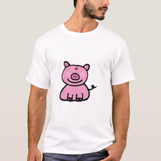 Camiseta Leitão cor-de-rosa (Frente)