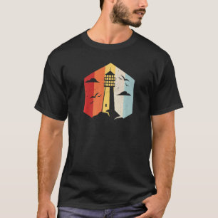 Camiseta Leitão Retro-Farol Água Vintage Mar Luz