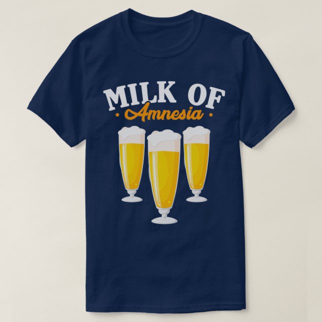 Camiseta Leite Alcoólico De Amnésia Cerveja Presente Engraç (Frente do Design)