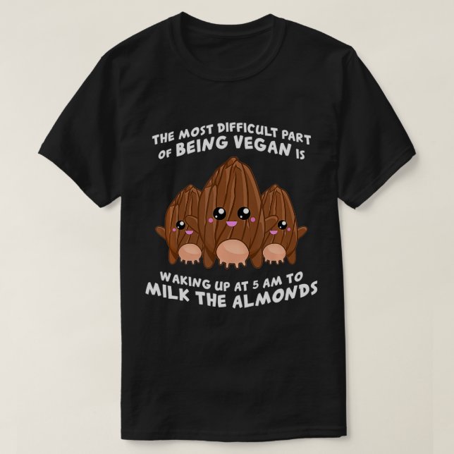 Camiseta Leite Amêndoa Leite Vegetariano (Frente do Design)
