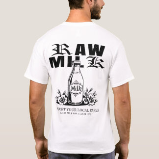 Camiseta Leite Cru Apoie as Suas Fazendas Local Impressão A
