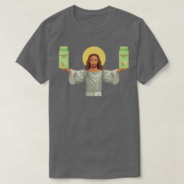 Camiseta Leite De Amêndoa Leite Leite Isento De Leite De Ve (Frente do Design)