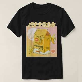 Camiseta Leite de Banana Kawaii Design Estético Japonês