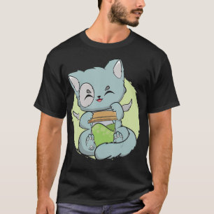 Camiseta Leite De Bolha Chá Boba Cat Pastel Gótico Neko Moc